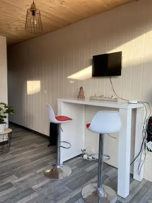 Télévision ou salle de divertissement dans l'établissement Gîte Lauraët
