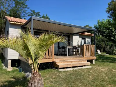 Jardin de l'établissement Chalet à louer - 52m2 - Landes