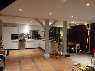 Cuisine ou kitchenette dans l'établissement Havre de paix à 15 km des plages