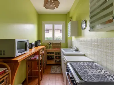 Cuisine ou kitchenette dans l'établissement T3 à Mimizan Plage, 250m de l'océan, parking privé, pour 6 pers. - FR-1-50-111