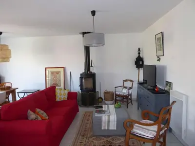 Coin salon dans l'établissement Sanguinet Jolie maison mitoyenne pour 6 pers