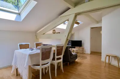 Télévision ou salle de divertissement dans l'établissement Nid de Ruben, Villa Hostal Naou Hossegor Wifi Netflix Sauna