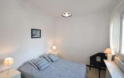 Un ou plusieurs lits dans un hébergement de l'établissement Ben et sou - Hossegor appartement avec agréable terrasse au premier étage d'une villa