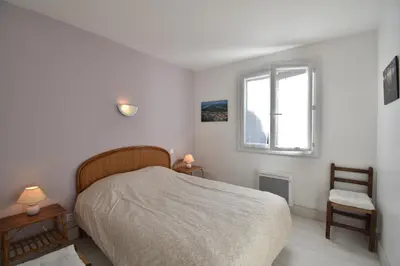 Un ou plusieurs lits dans un hébergement de l'établissement Ocemy - Hossegor très agréable villa rénovée avec gout située entre lac et océan