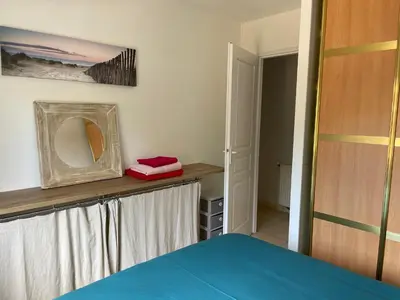 Un ou plusieurs lits dans un hébergement de l'établissement Villa proche Arcachon, Dune, Plages
