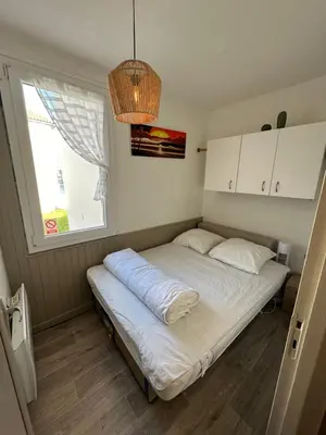 Un ou plusieurs lits dans un hébergement de l'établissement Appartement a 70m de la plage et l estacade de Capbreton