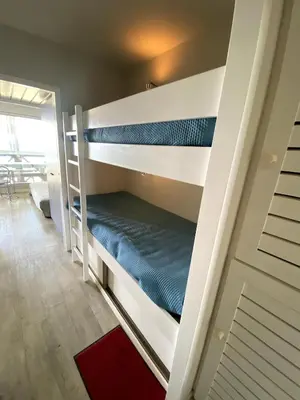 Un ou plusieurs lits dans un hébergement de l'établissement Appartement vue mer Hossegor
