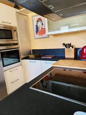 Cuisine ou kitchenette dans l'établissement Maison de la famille et des amis