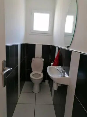 Salle de bains dans l'établissement maison entre lacs et ocean