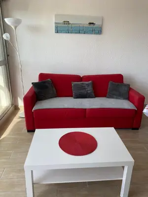 Coin salon dans l'établissement Superbe Appartement Superbe Vue Océan