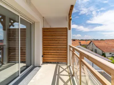 Balcon ou terrasse dans l'établissement Appartement 3* à 50m de l'Océan, 5 pers, Clim, Wifi, Parking - Mimizan Plage - FR-1-50-116